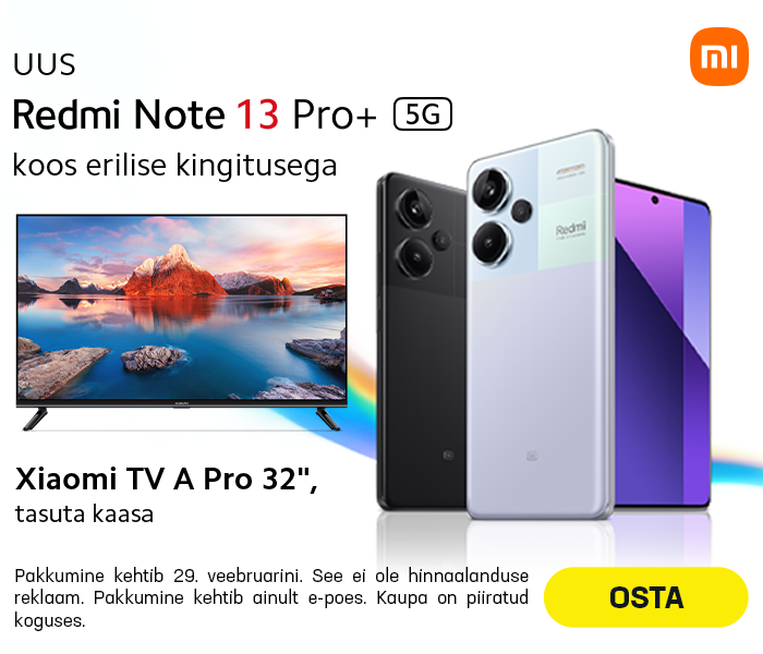 UUS Redmi Note 13 Pro+ 5G koos erilise kingitusega Xiaomi TV A Pro 32", tasuta kaasa