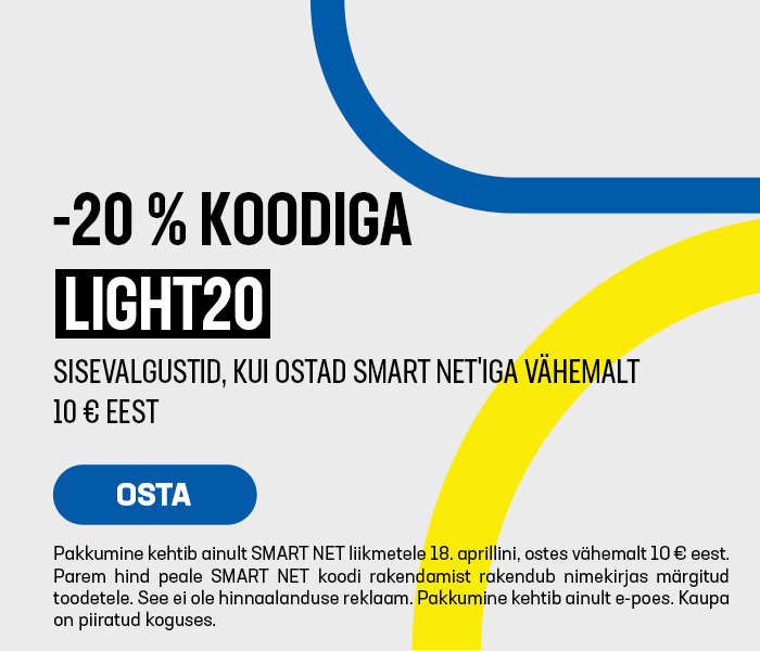 Sisevalgustid -20%, kui ostad Smart Net'iga vähemalt 10 € eest