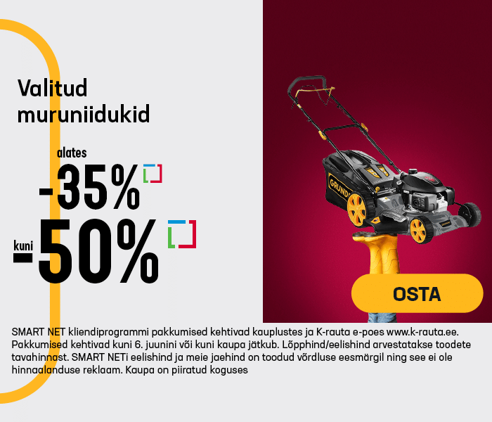 Valitud muruniidukid alates -35% kuni -50% (v.a. robotid ja murutraktorid)