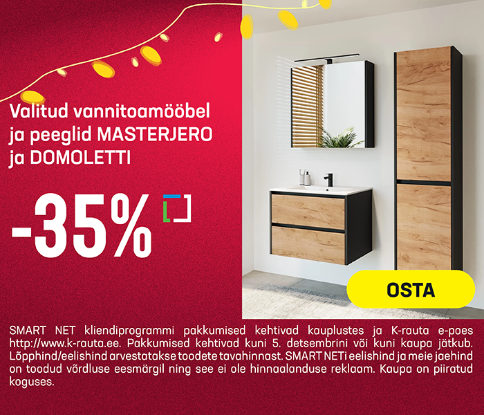 Valitud vannitoamööbel ja peeglid Masterjero ja Domoletti -35%