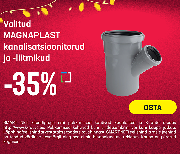 Valitud Magnaplast kanalisatsioonitorud ja -liitmikud -35%