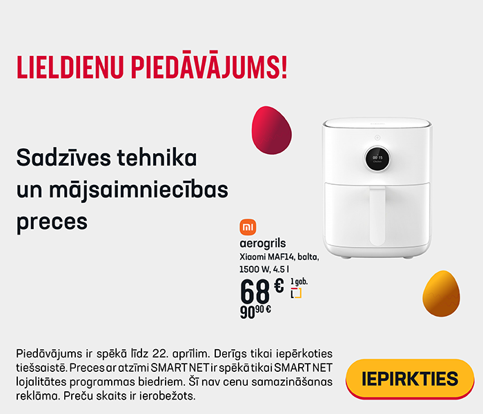 Lieldienu piedāvājums! Sadzīves tehnika un mājsaimniecības preces