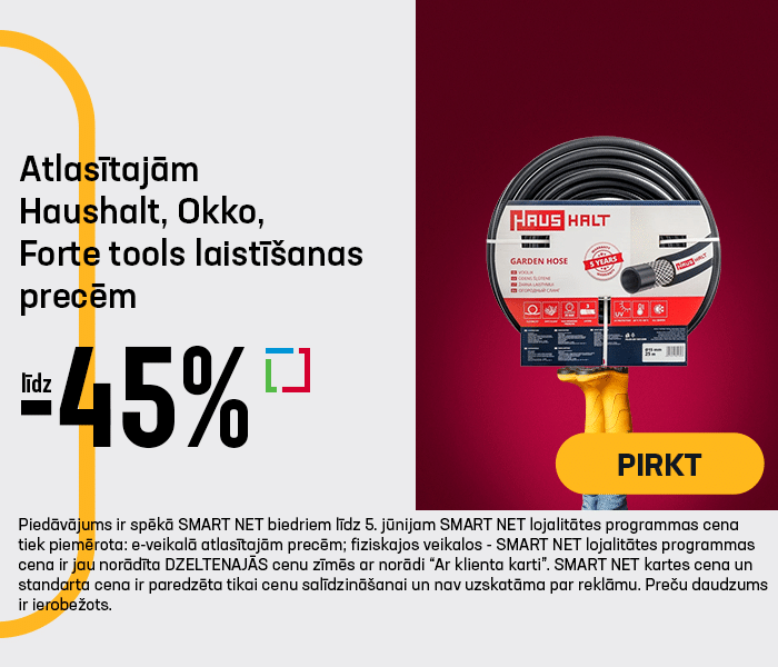 Atlasītajām Haushalt, Okko, Forte tools laistīšanas precēm līdz -45%