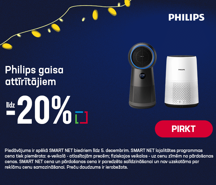 Philips gaisa attīrītājiem līdz -20%
