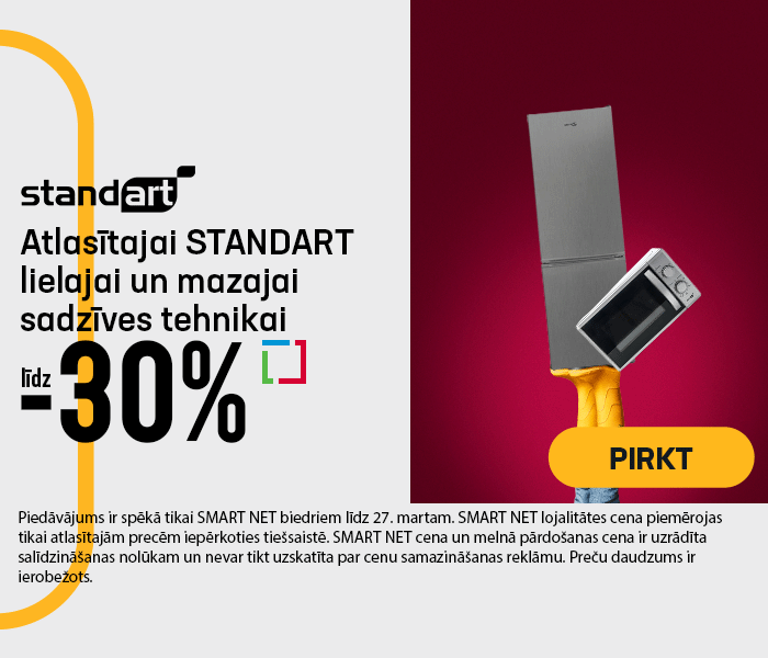 Atlasītajai STANDART lielajai un mazajai sadzīves tehnikai līdz -30%