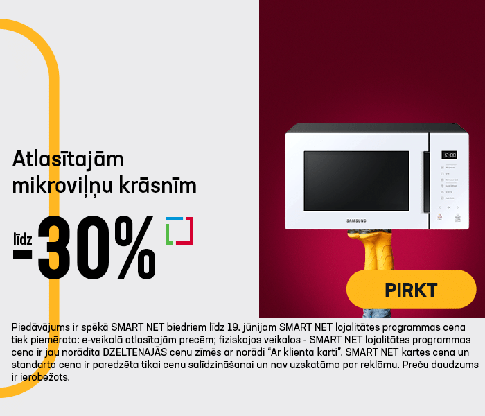 Atlasītajām mikroviļņu krāsnīm līdz -30%