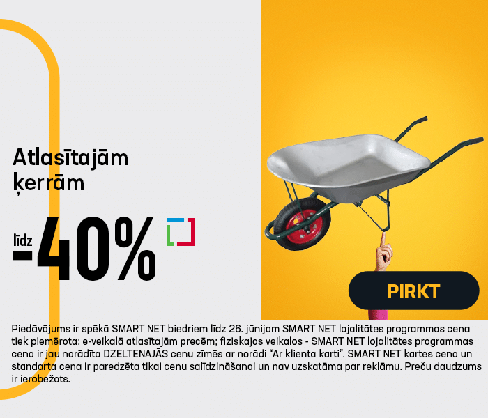 Atlasītajām ķerrām līdz -40%
