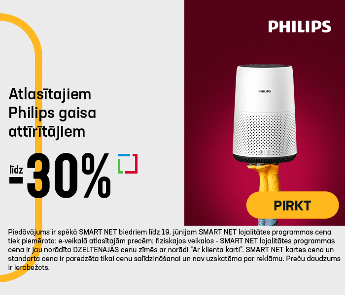 Atlasītajiem Philips gaisa attīrītājiem līdz -30%