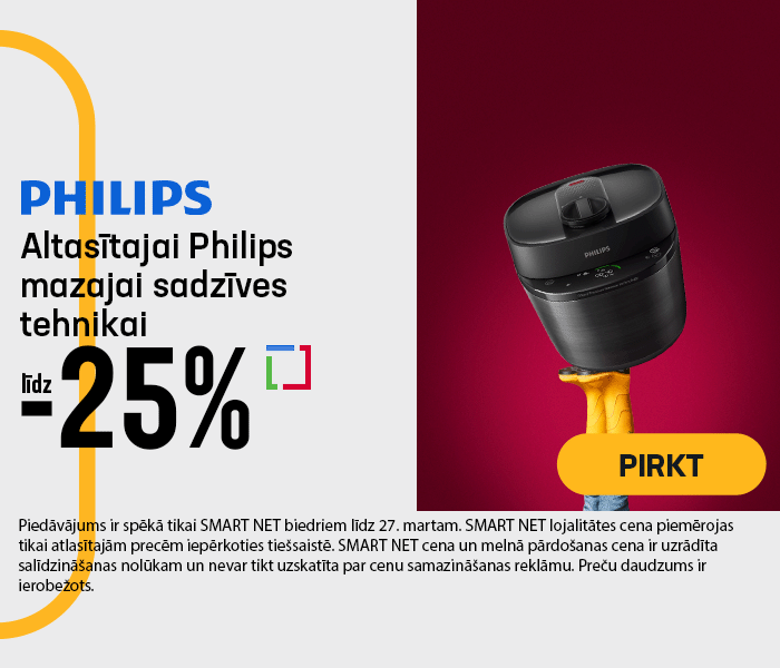 Altasītajai Philips mazajai sadzīves tehnikai līdz -25%
