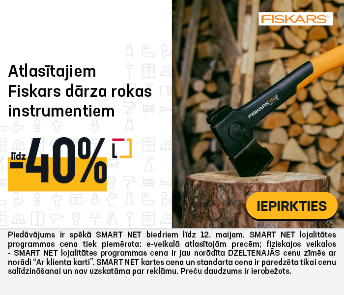 Atlasītajiem Fiskars dārza rokas instrumentiem līdz -40%