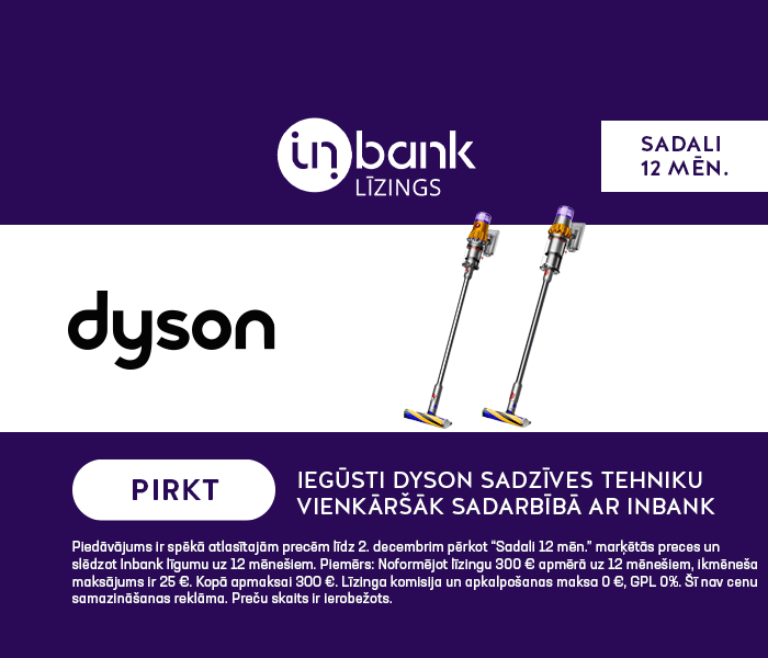Iegūsti Dyson sadzīves tehniku vienkāršāk sadarbībā ar Inbank