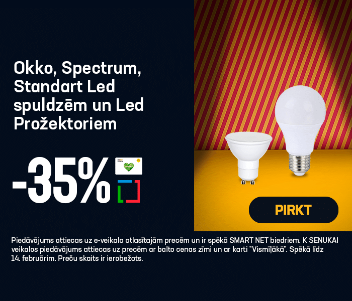 OKKO, SPECTRUM, STANDART LED spuldzēm un LED prožektoriem -35%