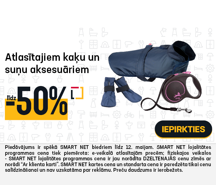 Atlasītajiem kaķu un suņu aksesuāriem līdz -50%