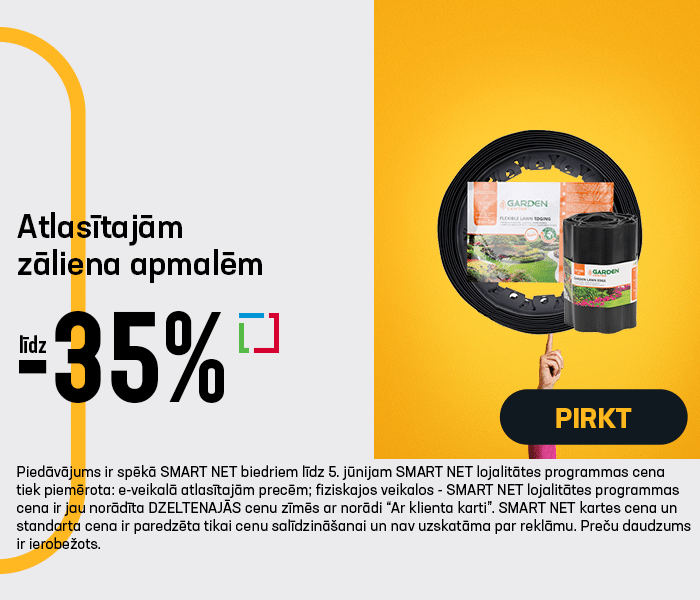 Atlasītajām zāliena apmalēm līdz -35%