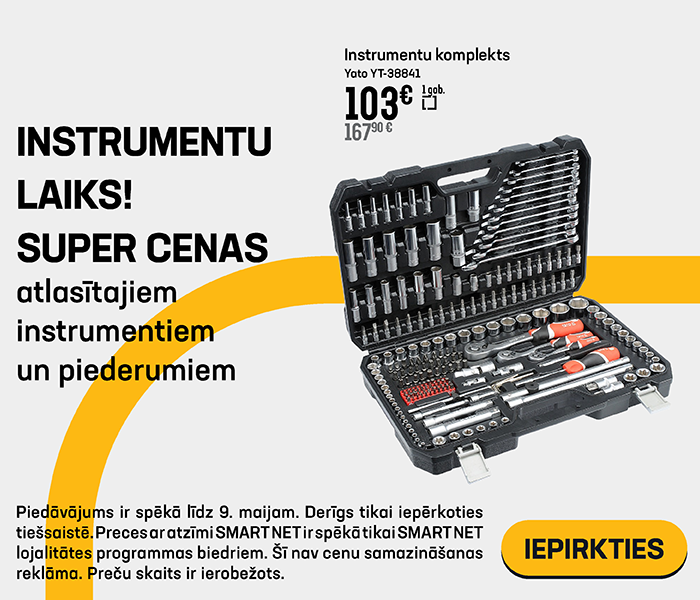 Instrumentu laiks! Super cenas atlasītajiem instrumentiem un piederumiem