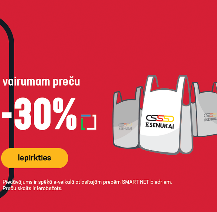 Trešdienās, sestdienās, svētdienās vairumam preču -30%