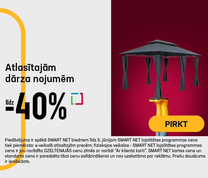 Atlasītajām dārza nojumēm līdz -40%