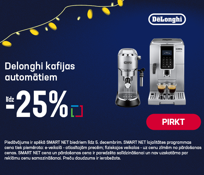 Delonghi kafijas automātiem līdz -25%