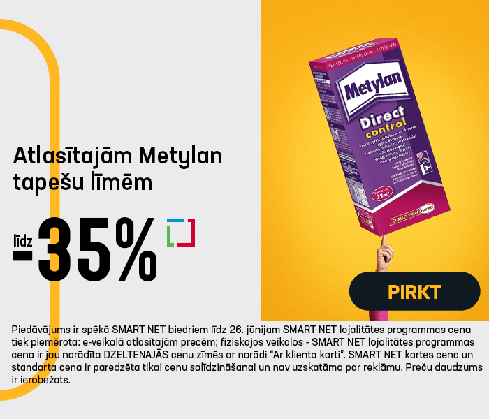Atlasītajām Metylan tapešu līmēm līdz -35%