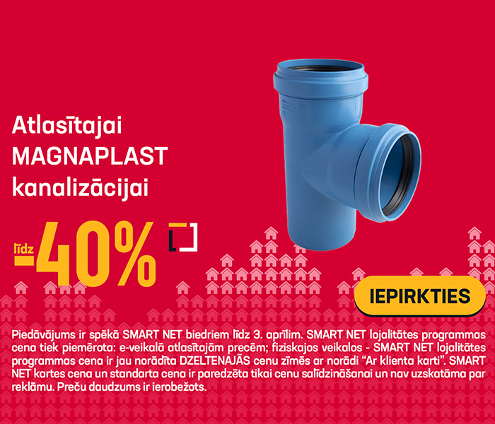 Atlasītajai Magnaplast kanalizācijai līdz -40%	