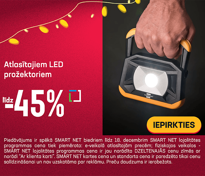 Atlasītajiem LED prožektoriem līdz -45%