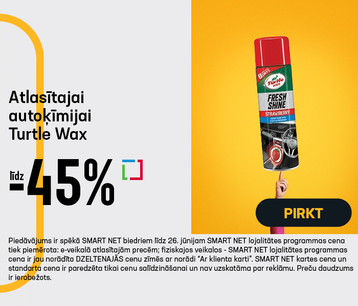 Atlasītajai autoķīmijai Turtle Wax līdz -45%