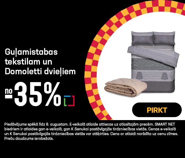 Guļamistabas tekstilam un Domoletti dvieļiem no -35%