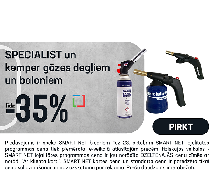 Specialist un kemper gāzes degļiem un baloniem līdz -35%