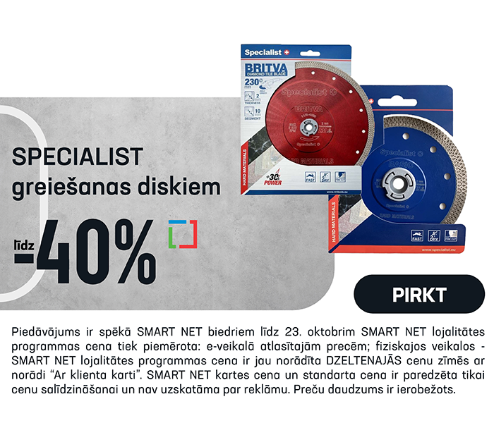 Specialist greiešanas diskiem līdz -40%