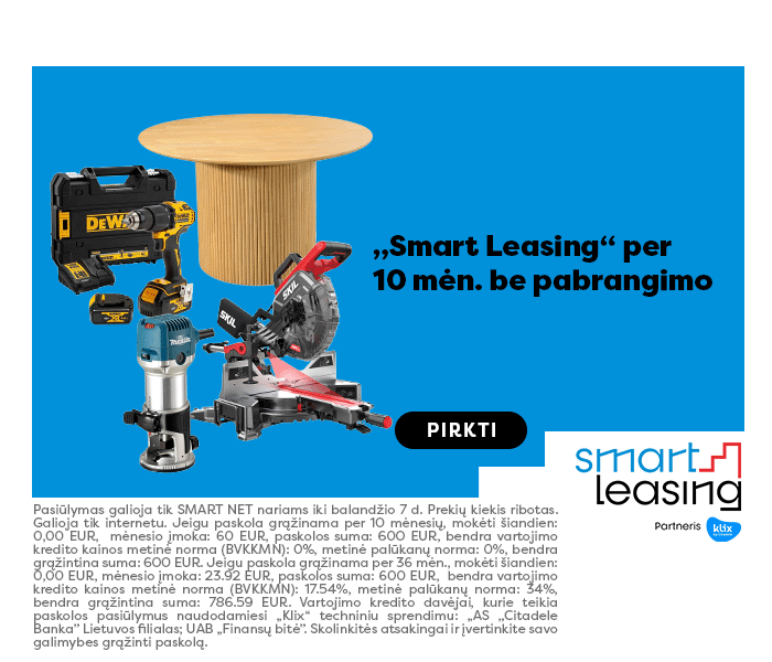 „Smart Leasing“ per 10 mėn. be pabrangimo