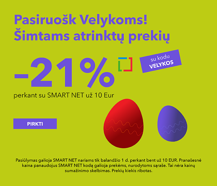 Pasiruošk Velykoms! -21% šimtams atrinktų prekių