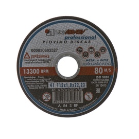 Pjovimo diskas, 115x1x22,23 mm