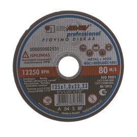 Pjovimo diskas, 125x1,0x22,23 mm