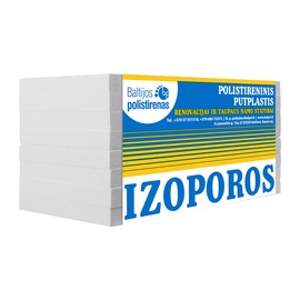 Polistireninis putplastis EPS100, 100 x 1000 x 1000 mm