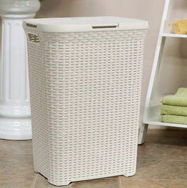 Pesukorv Curver 60l Cream, kaanega