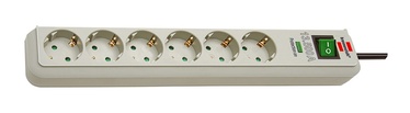 Pikendusjuhe Brennenstuhl Eco-Line, ülepingekaitsega, 1,5 m, 6-ne