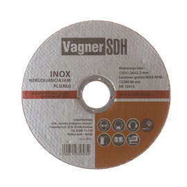 Pjovimo diskas nerūdijančiajam plienui pjauti Vagner SDH, 125x1,2x22,23 mm