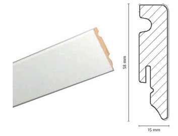Põrandaliist FOF A015, 2,4x0,058x0,015 m, valge