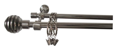 karnīzes komplekts Futura F511252, D16, 300cm, 2-rindu, matēts sudraba