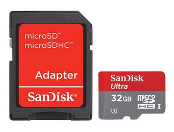 Mälukaart Sandisk Ultra Micro SDHC 32GB + adapter