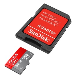 MÄLUKAART 64GB+ADAPTER SANDISK