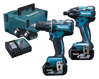 Akutrelli- ja akulöökkruvikeeraja komplekt Makita DLX2000MJ 18V