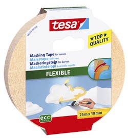 Maalriteip kumeratele servadele Tesa Flexible, 25m x 19mm