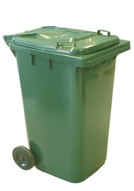 Prügikonteiner 240L, ratastel, roheline