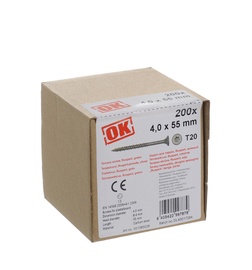 Terrassikruvi OK, roheline 4x55 T20 200tk/pk