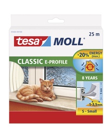Blīvējums logiem un durvīm E Tesa 9x3,5mm 25m, balts