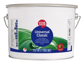 Alküüdvärv Vivacolor Universal Classic, poolmatt, valge 9,0L