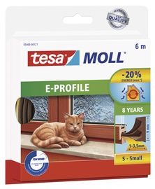 Blīvējums logiem un durvīm E Tesa 9x3,5mm 6m, brūns
