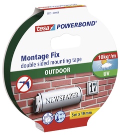 Kinnitusteip läbipaistev välistöödeks Tesa 5m x 19mm