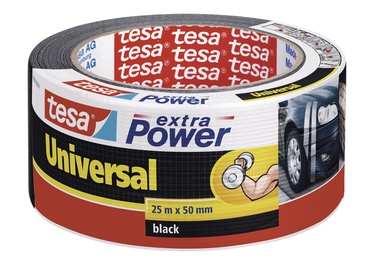 Majapidamisteip Tesa Extra Power Universal, must, 25m x 48mm